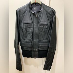 Armani Exchange leather jacket. Size S